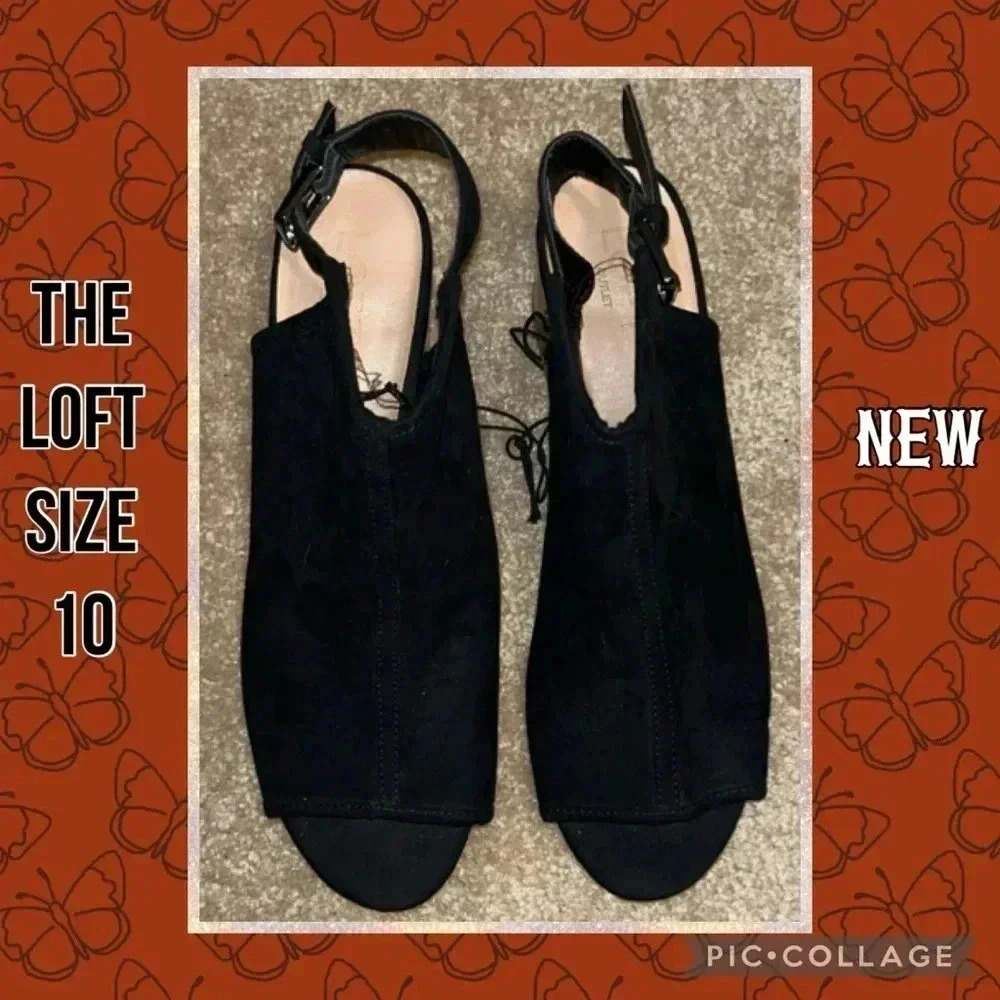 👠🆕👠
LOFT Outlet Women’s Black Peep-Toe Block Heel Slingback Sandal Shoe-Size 10 - Picture 8 of 8